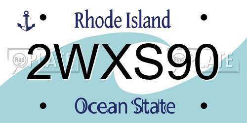 2WXS90 Rhode Island License Plate