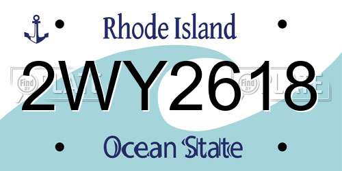 2WY2618 Rhode Island License Plate