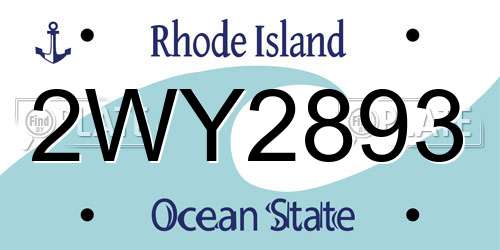 2WY2893 Rhode Island License Plate