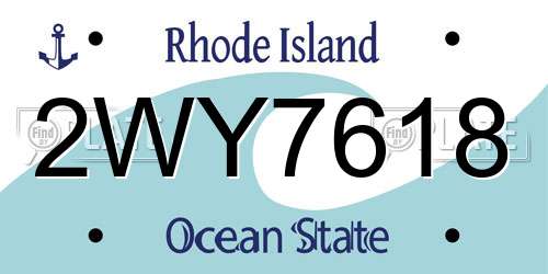 2WY7618 Rhode Island License Plate
