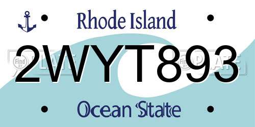 2WYT893 Rhode Island License Plate