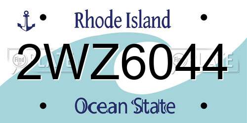 2WZ6044 Rhode Island License Plate