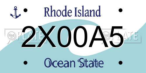 2X00A5 Rhode Island License Plate