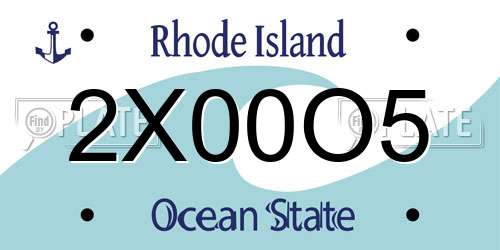 2X00O5 Rhode Island License Plate