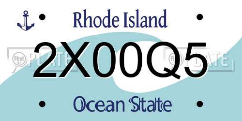 2X00Q5 Rhode Island License Plate