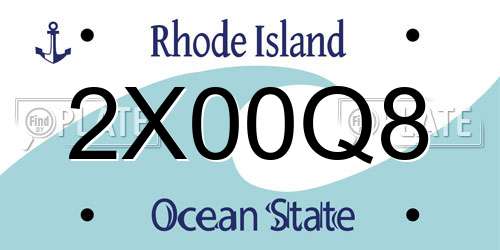 2X00Q8 Rhode Island License Plate
