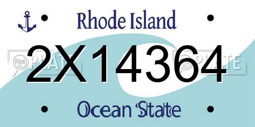 2X14364 Rhode Island License Plate