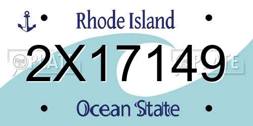 2X17149 Rhode Island License Plate