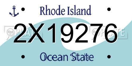 2X19276 Rhode Island License Plate