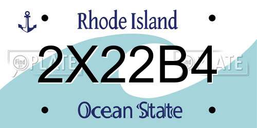 2X22B4 Rhode Island License Plate