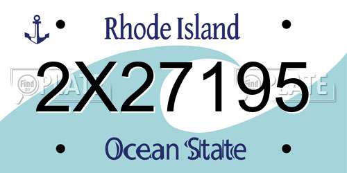 2X27195 Rhode Island License Plate