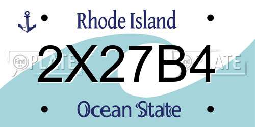2X27B4 Rhode Island License Plate