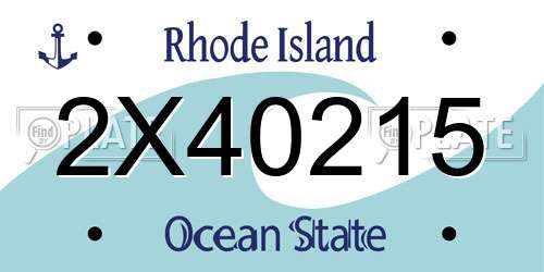 2X40215 Rhode Island License Plate
