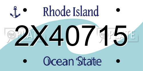 2X40715 Rhode Island License Plate