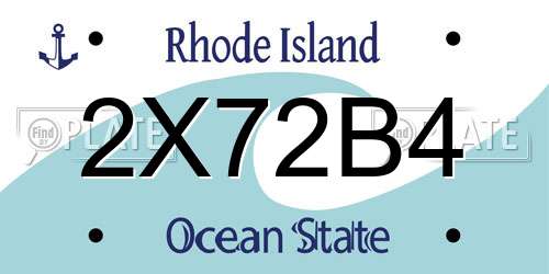 2X72B4 Rhode Island License Plate