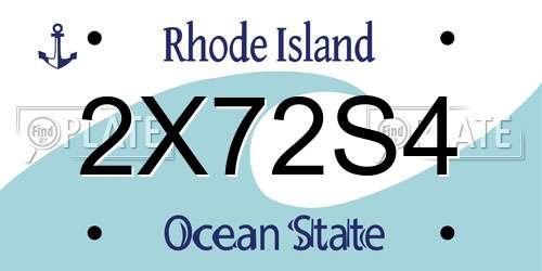 2X72S4 Rhode Island License Plate