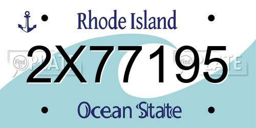 2X77195 Rhode Island License Plate
