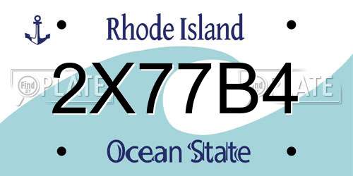 2X77B4 Rhode Island License Plate