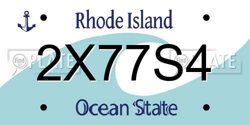 2X77S4 Rhode Island License Plate