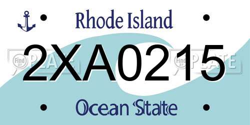 2XA0215 Rhode Island License Plate
