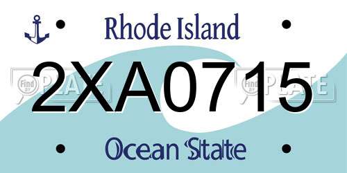 2XA0715 Rhode Island License Plate