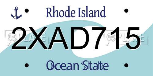 2XAD715 Rhode Island License Plate