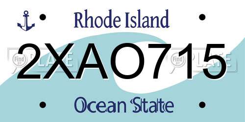 2XAO715 Rhode Island License Plate