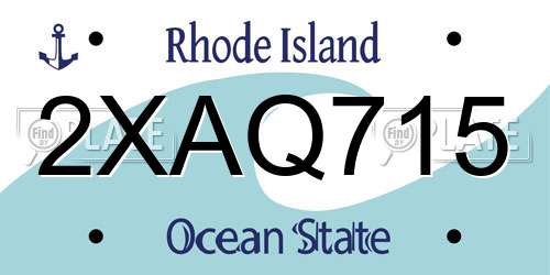 2XAQ715 Rhode Island License Plate