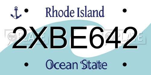 2XBE642 Rhode Island License Plate