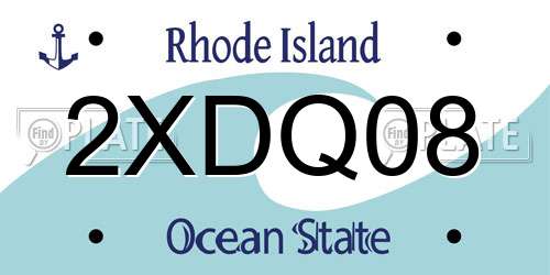 2XDQ08 Rhode Island License Plate