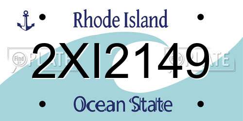 2XI2149 Rhode Island License Plate