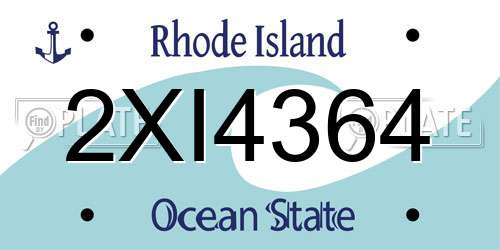 2XI4364 Rhode Island License Plate