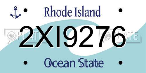 2XI9276 Rhode Island License Plate