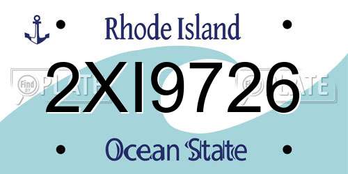 2XI9726 Rhode Island License Plate