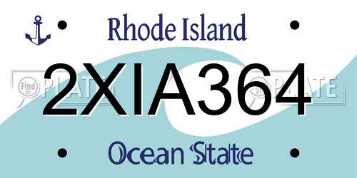 2XIA364 Rhode Island License Plate