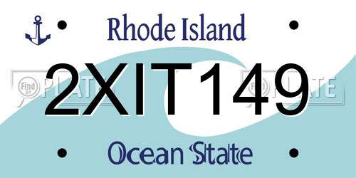 2XIT149 Rhode Island License Plate