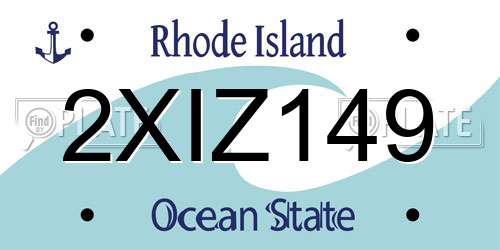 2XIZ149 Rhode Island License Plate
