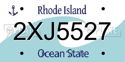 2XJ5527 Rhode Island License Plate