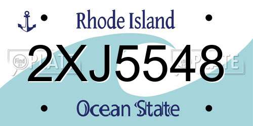 2XJ5548 Rhode Island License Plate