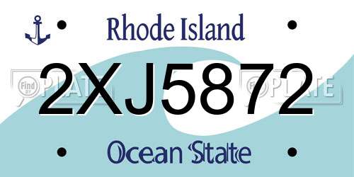 2XJ5872 Rhode Island License Plate