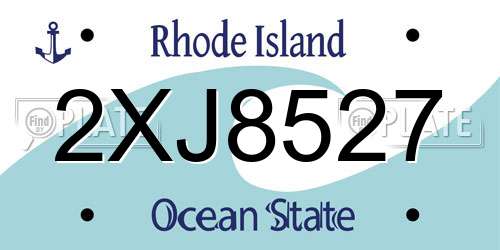 2XJ8527 Rhode Island License Plate