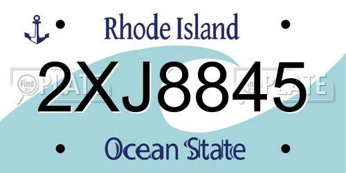 2XJ8845 Rhode Island License Plate