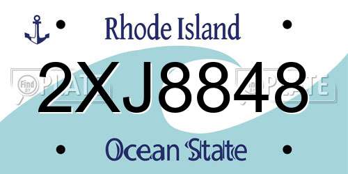 2XJ8848 Rhode Island License Plate