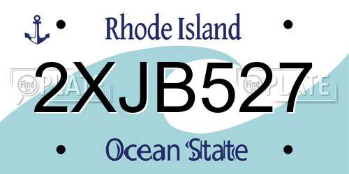 2XJB527 Rhode Island License Plate
