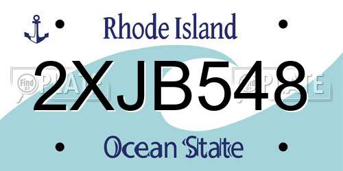 2XJB548 Rhode Island License Plate