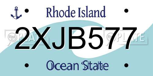 2XJB577 Rhode Island License Plate