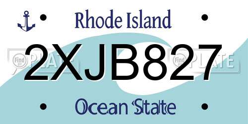 2XJB827 Rhode Island License Plate