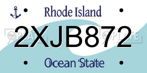 2XJB872 Rhode Island License Plate