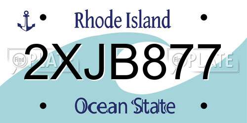 2XJB877 Rhode Island License Plate