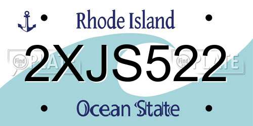 2XJS522 Rhode Island License Plate